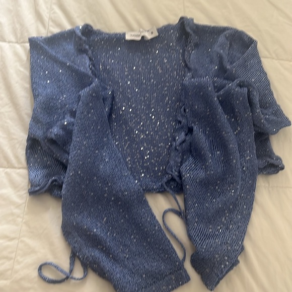 IRIS TWO PIECE TOP - BLUE : CORNFLOWER BLUE - S / BLUE - Picture 4 of 4